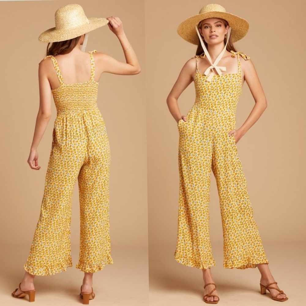 Faithful the Brand Floral Yellow Jumpsuit M
